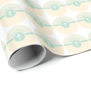 Child of God Baptism, Gender Neutral Green Wrapping Paper