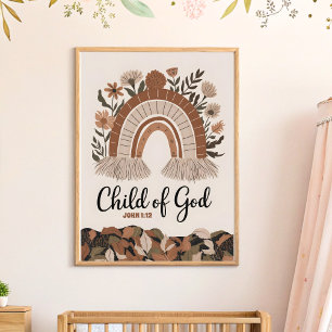 Child of God Boho Christian Nursery Wall Art