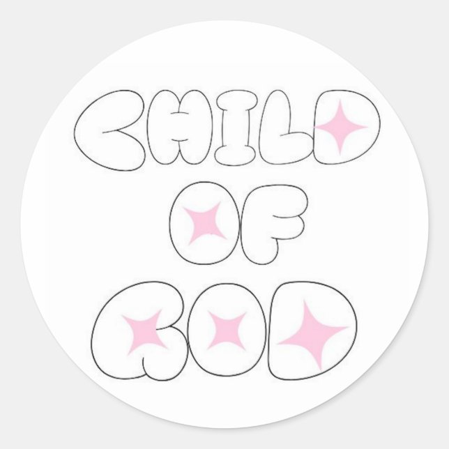 Child of God, Bubble Letter Sticker  (Front)