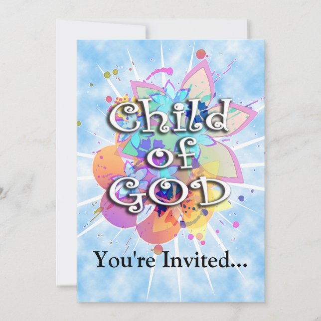 Child of God, Pastel Invitation (Front)