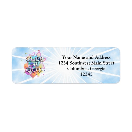 Child of God, Pastel Return Address Label