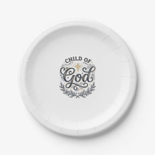 Child Of God Vintage Engraving Shirt Design_1 Paper Plate