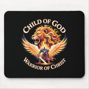 Child Of God Warrior Of Christ Christian Lion  Mouse Mat
