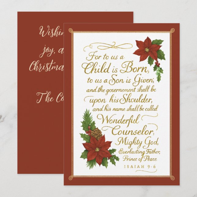 Child of Promise – Isaiah 9:6 Christmas Blessing Holiday Card (Front/Back)