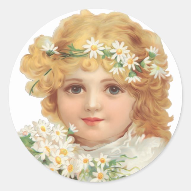 Child of Spring Classic Round Sticker (Front)