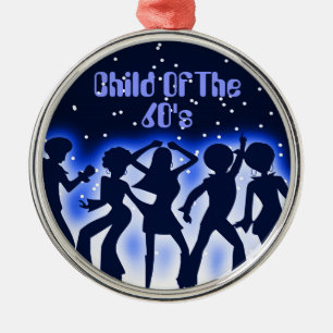 Child Of The 60's Blue Metal Tree Decoration