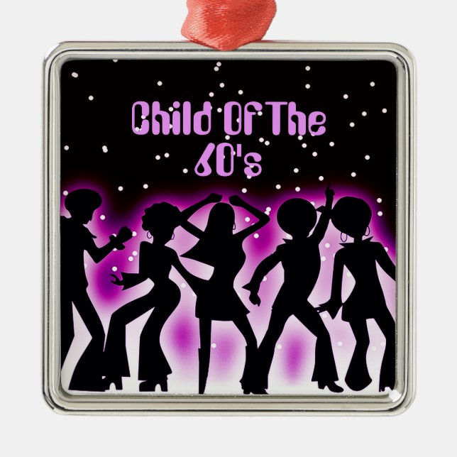 Child Of The 60's Pink Metal Tree Decoration (Front)