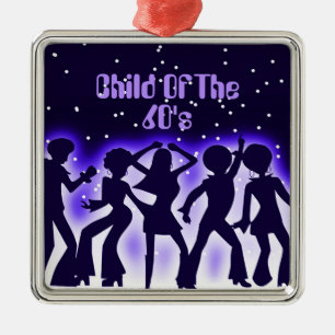 Child Of The 60's Purple Metal Tree Decoration