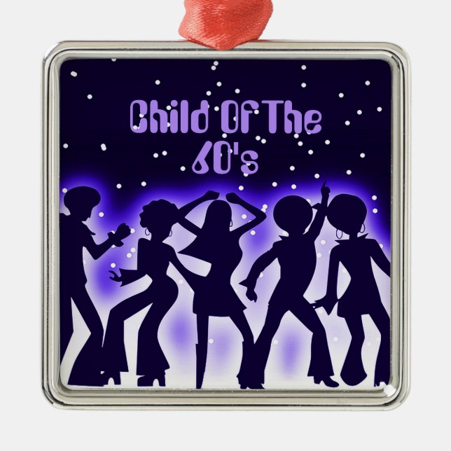 Child Of The 60's Purple Metal Tree Decoration (Front)