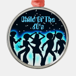 Child Of The 60's Teal Metal Tree Decoration