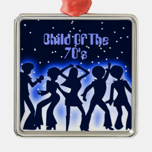 Child Of The 70's Blue Metal Tree Decoration