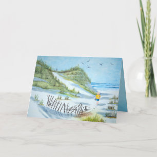 Child On A Beach Painting Card