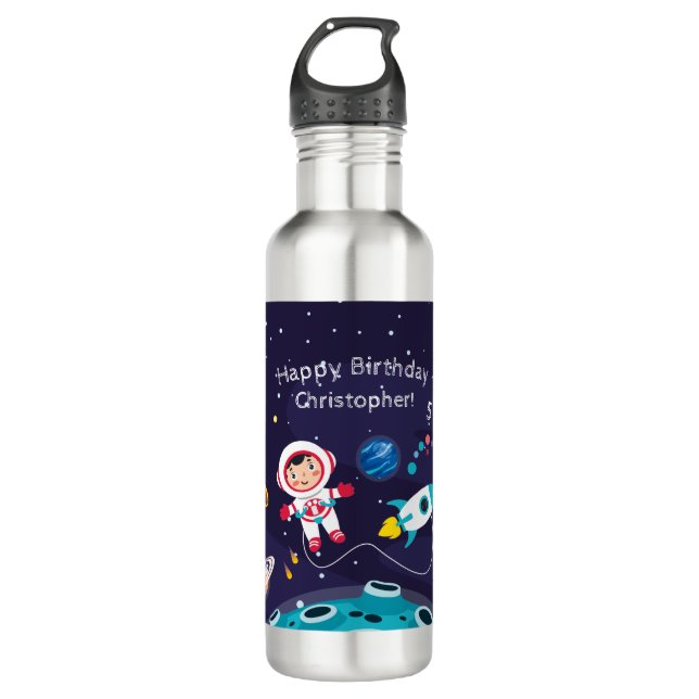child on the moon, monogrammed name 710 ml water bottle (Front)
