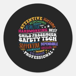Child Penger Safety Technician Classic Round Sticker