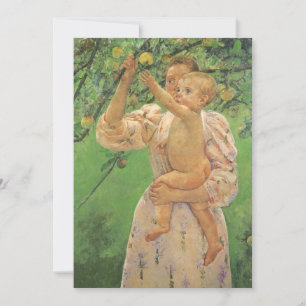 Child Picking Fruit by Cassatt Vintage Baby Shower Invitation