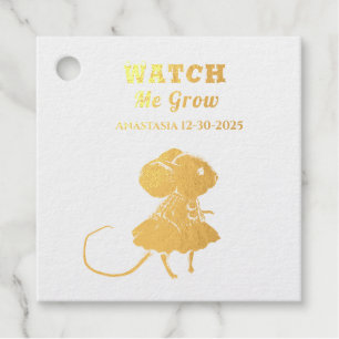 Child Pink Gold Girly Rat Mouse Princess Princess Favour Tags