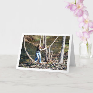 Child Playing in Woods Card