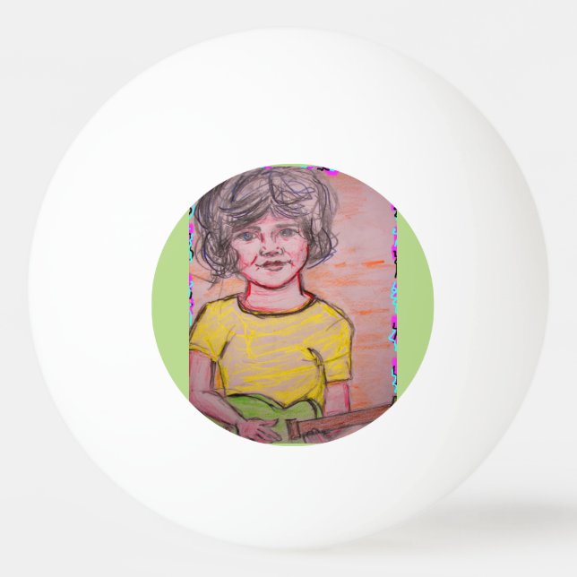 child playing toy electric guitar ping pong ball (Front)