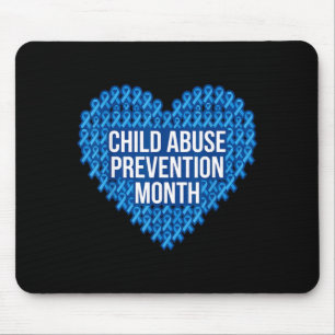 Child Prevention Month Blue Ribbon Awareness Mouse Mat