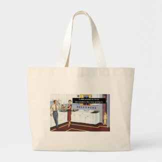 Child Proofing Kitchen - Retro Vintage Funny Large Tote Bag