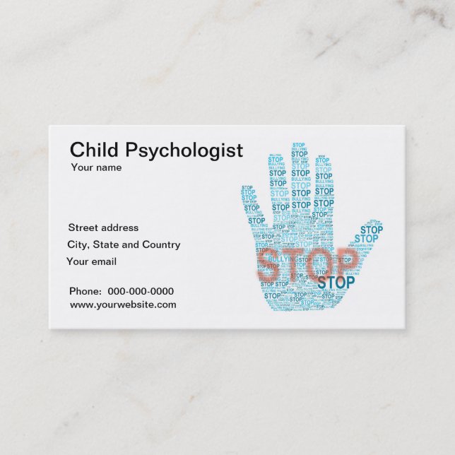 Child psychologist business card (Front)