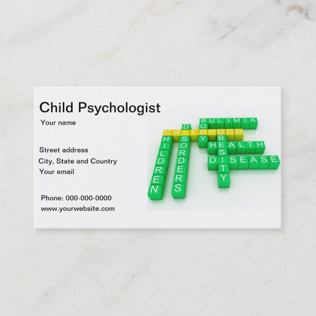 Child Psychologist Psychiatrist Business card (Front)
