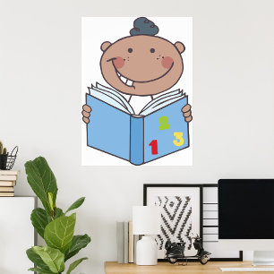 Child Reading A Maths Book Poster