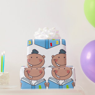Child Reading A Maths Book Wrapping Paper