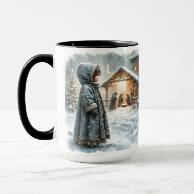 Child’s Nativity Scene Christmas Coffee Mug Cup  (Left)