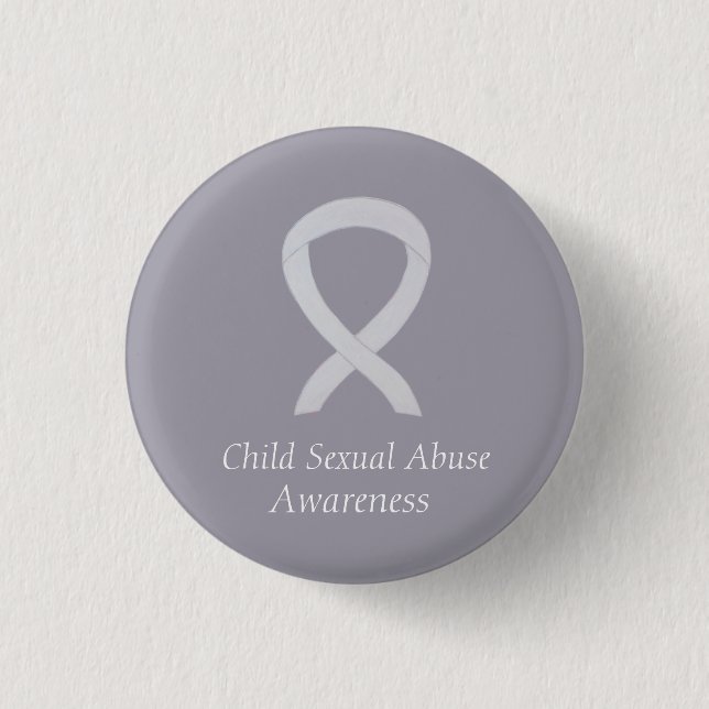 Child Sexual Abuse Awareness White Ribbon Pin (Front)