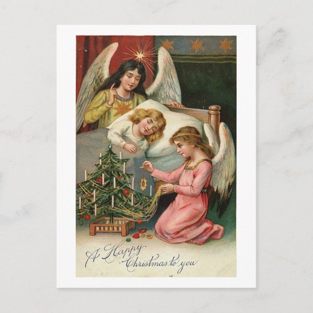 Child Sleeping with Angels Postcard (Front)