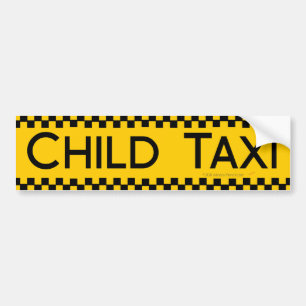 Child Taxi Funny Design for Driving Fathers/Moms Bumper Sticker