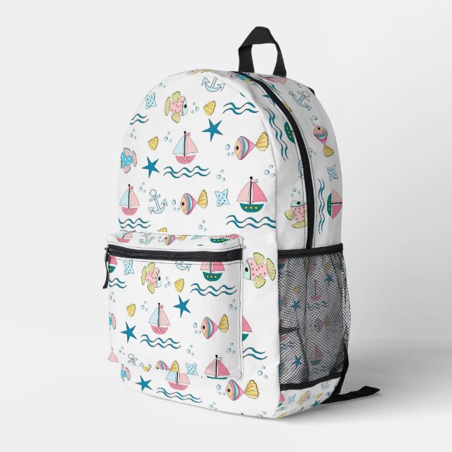 Child towel printed backpack (Back Corner Right)