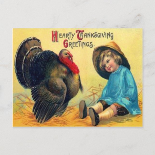 Child & Turkey Postcard (Front)