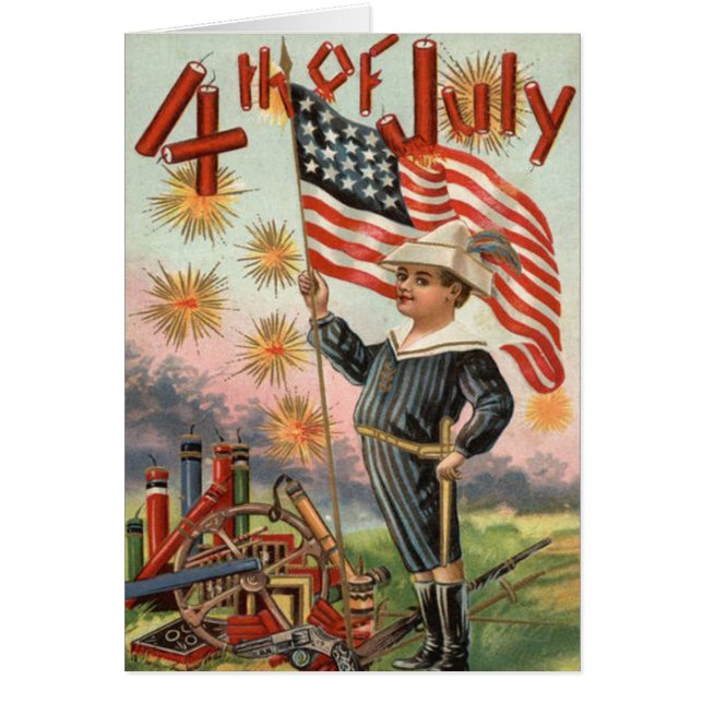 Child US Flag Fireworks Firecracker Explosion (Front)