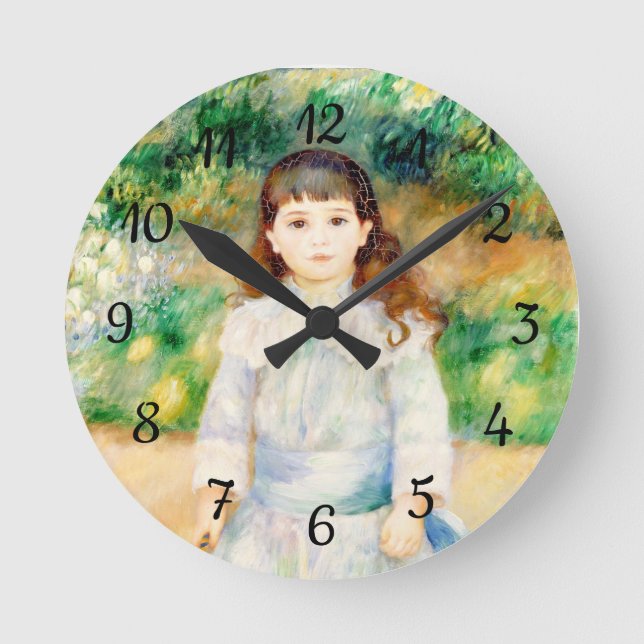 Child with a whip  Auguste  Renoir   Round Clock (Front)
