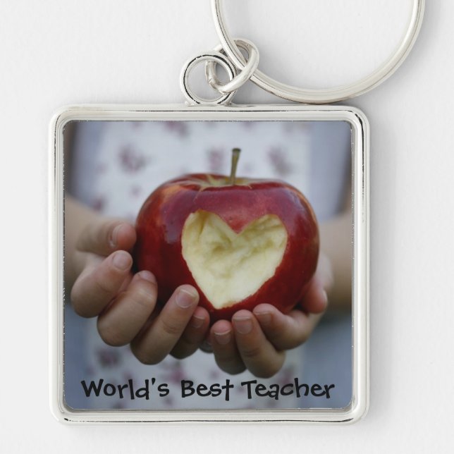 Child with apple heart key ring (Front)