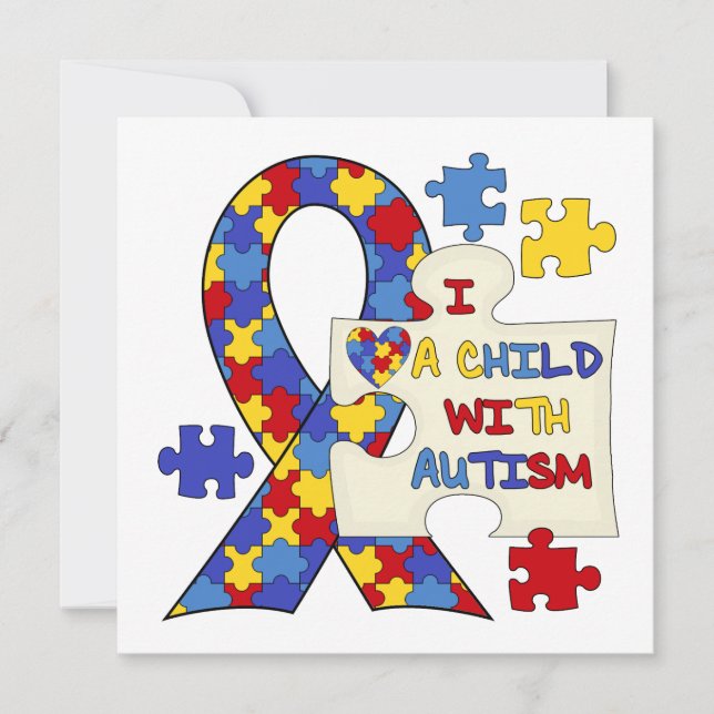 Child With Autism Awareness Ribbon (Front)