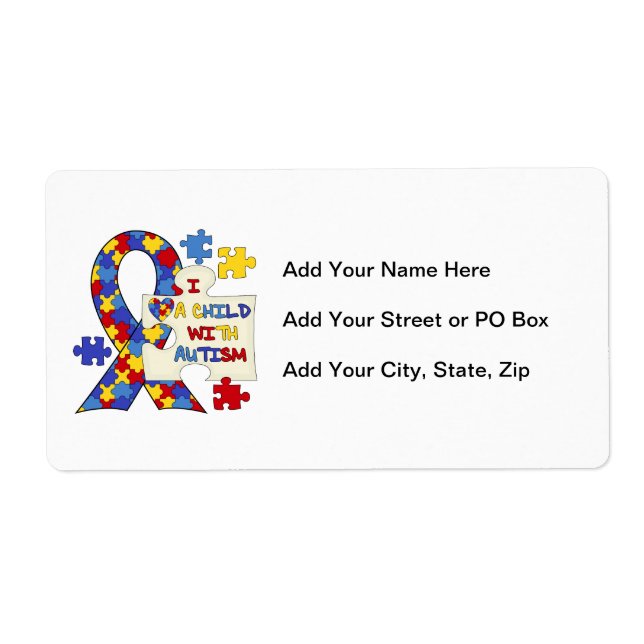 Child With Autism Awareness Ribbon (Front)