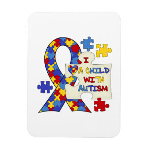 Child With Autism Awareness Ribbon Magnet