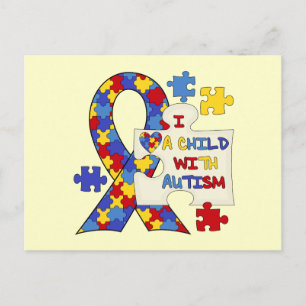 Child With Autism Awareness Ribbon Postcard