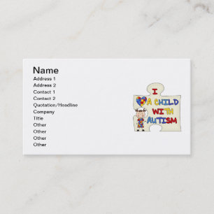 Child WIth Autism Brunette Girl 2 Business Card