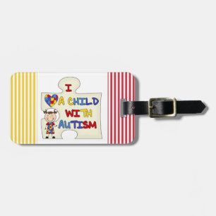 Child WIth Autism Brunette Girl 2 Luggage Tag