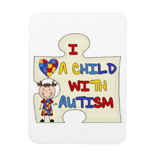 Child WIth Autism Brunette Girl 2 Magnet