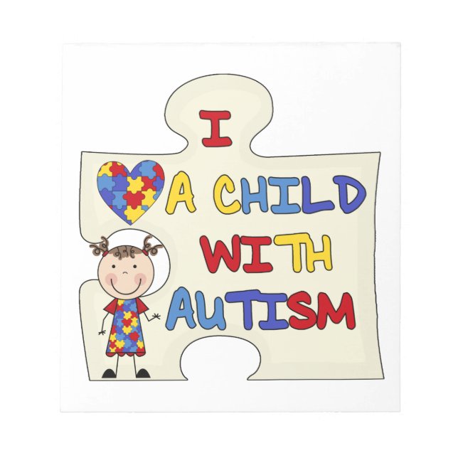Child WIth Autism Brunette Girl 2 Notepad (Front)