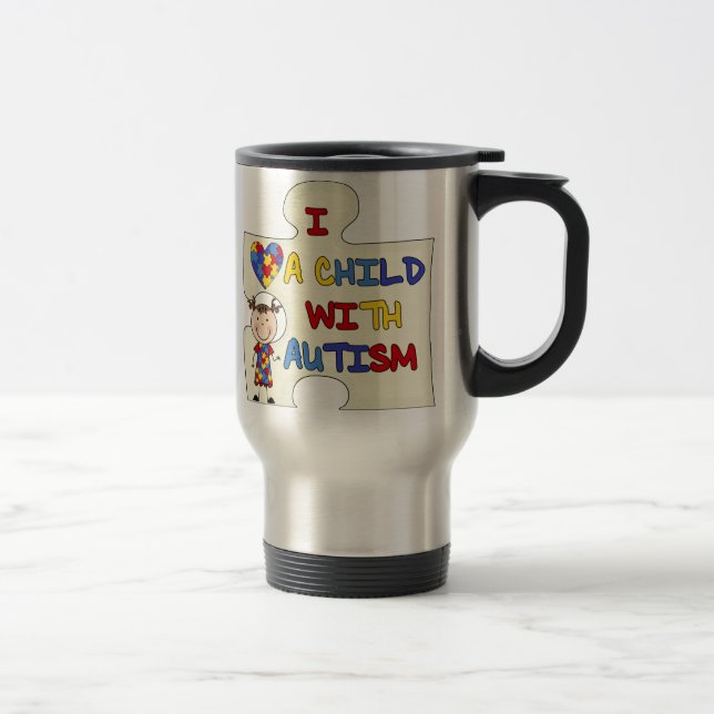 Child WIth Autism Brunette Girl 2 Travel Mug (Right)