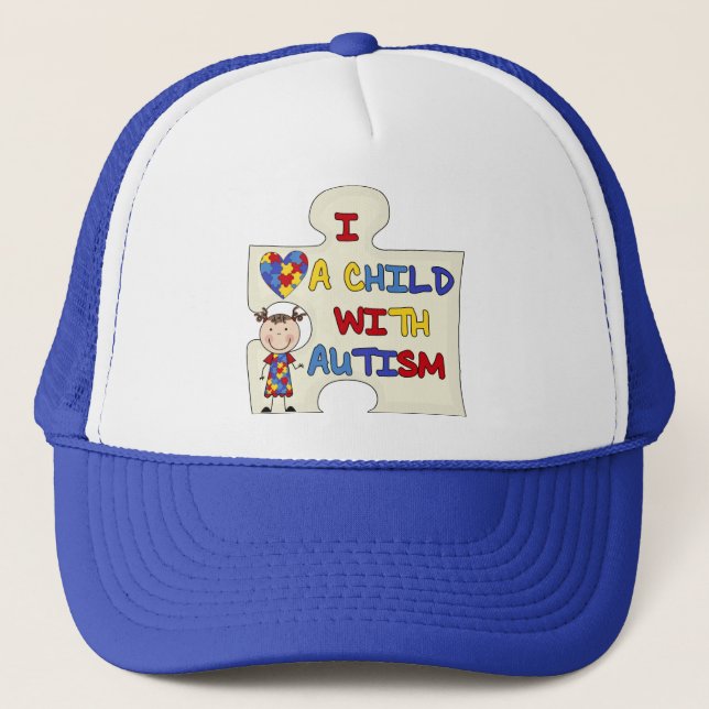 Child WIth Autism Brunette Girl 2 Trucker Hat (Front)