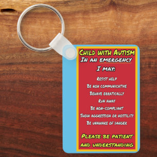 Child with Autism Emergency  Key Ring