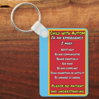 Child with Autism Emergency  Key Ring