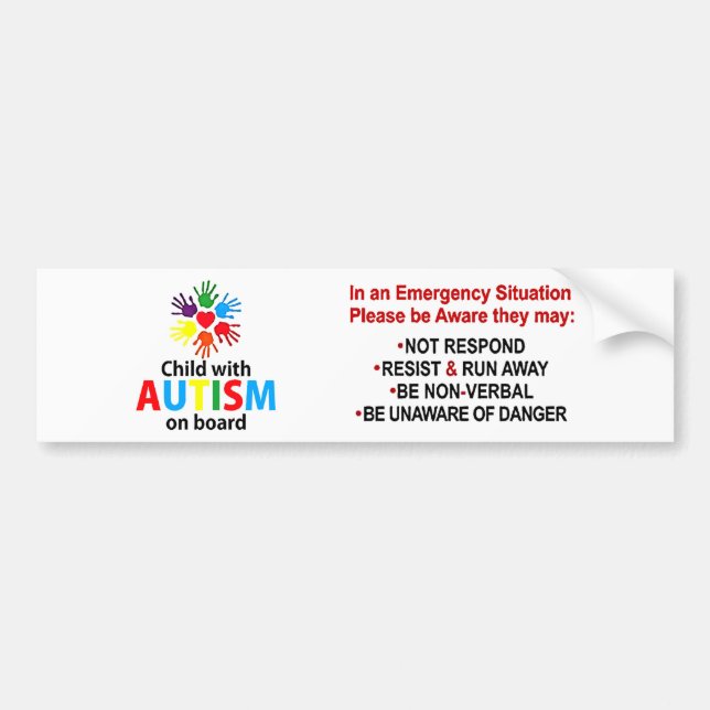 Child with Autism On Board Autism Awareness Classi Bumper Sticker (Front)